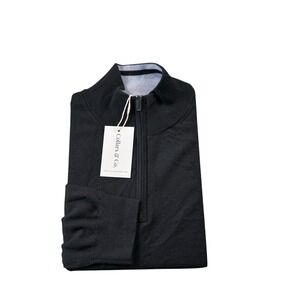 Collars & Co. Black Australian‎ Merino Wool Half Zip Pullover Size 3XL NWT